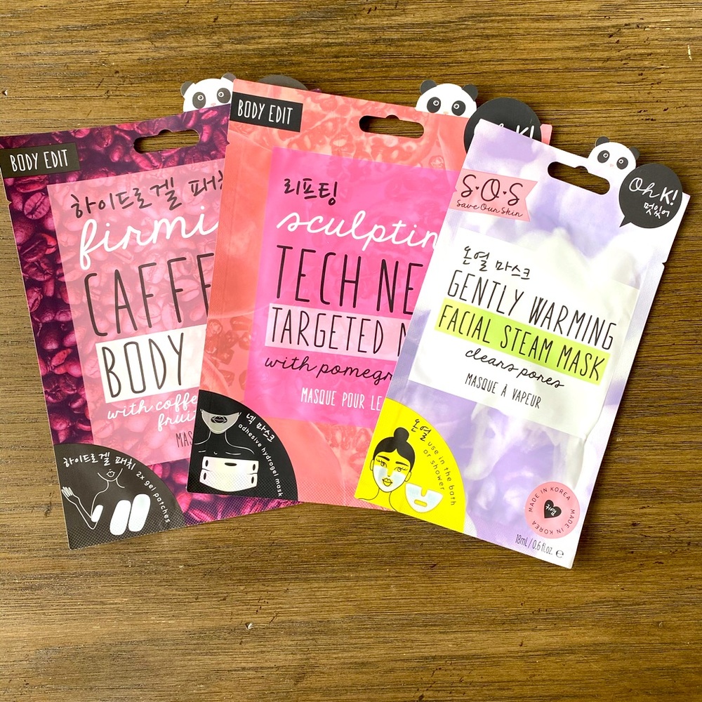 Set of 3 ‘Oh K’ Korean Face Masks NEW